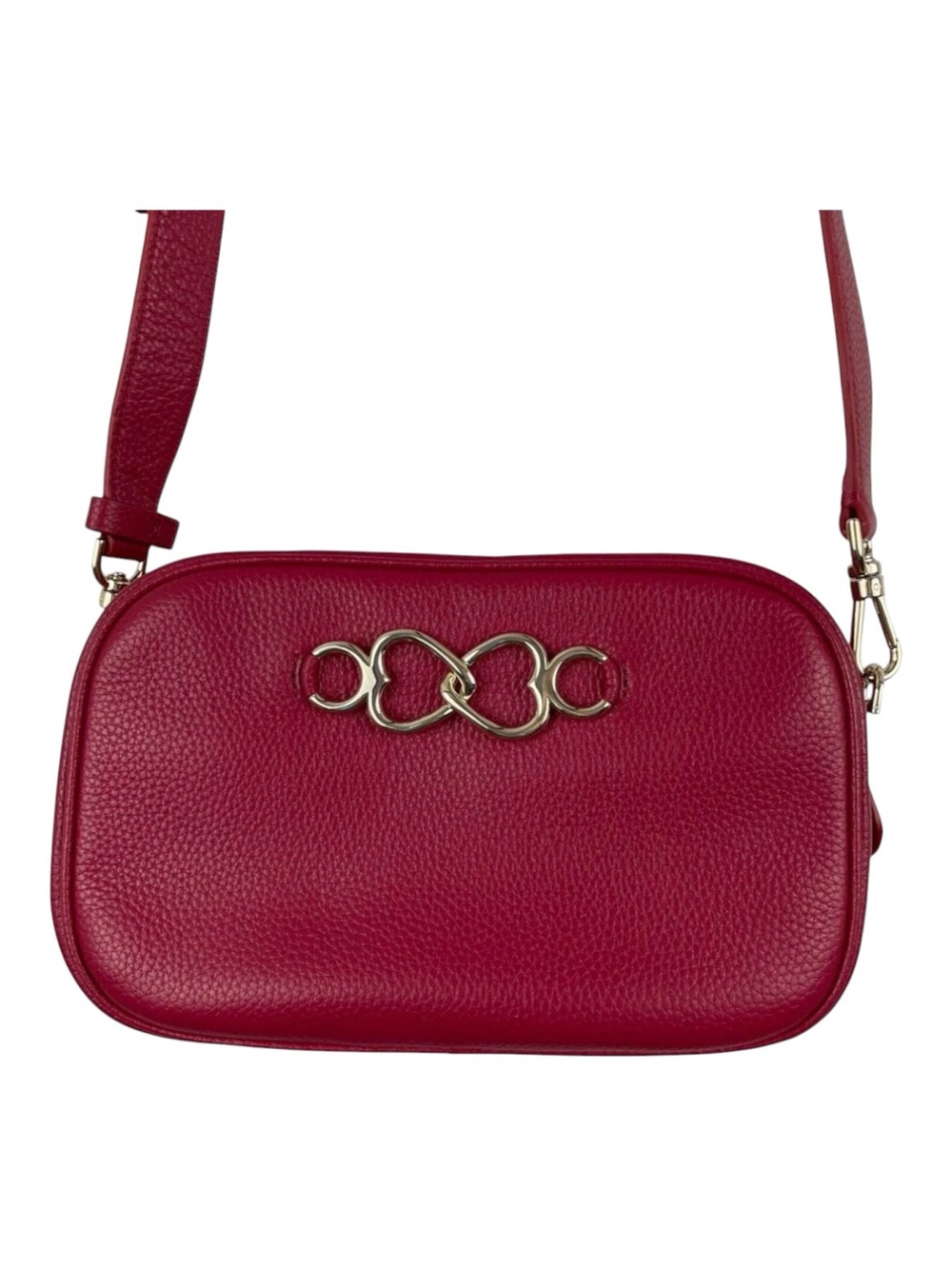Kate Spade Camera Crossbody Bag Pink Leather Infinite Medium In Pomegranate